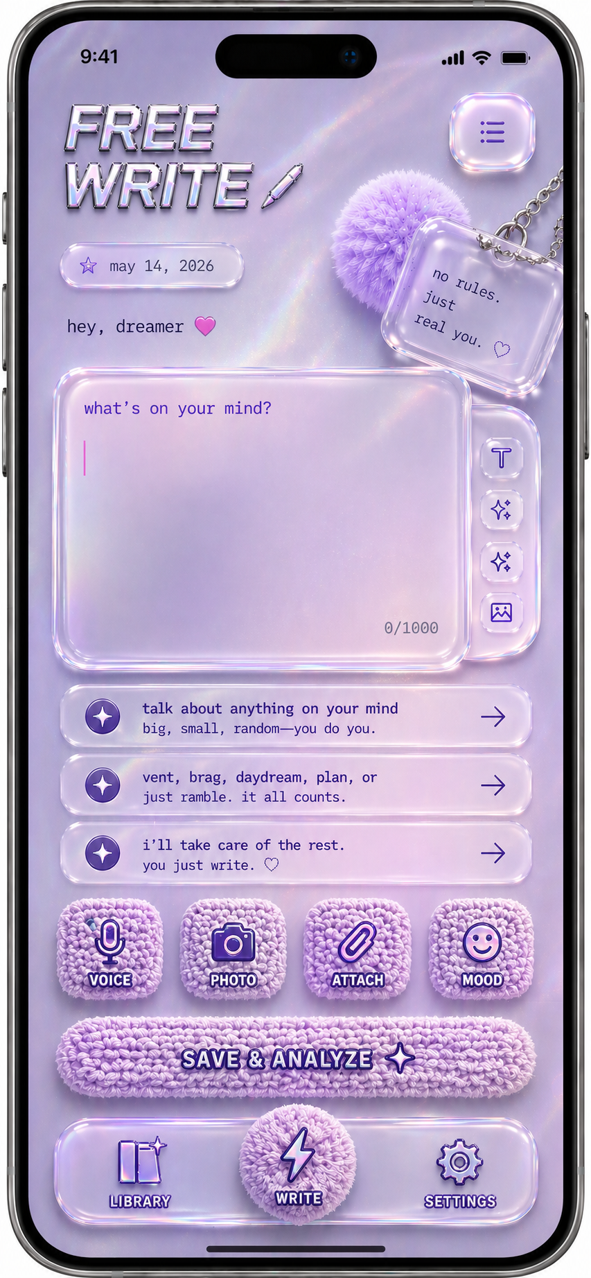 free write screen